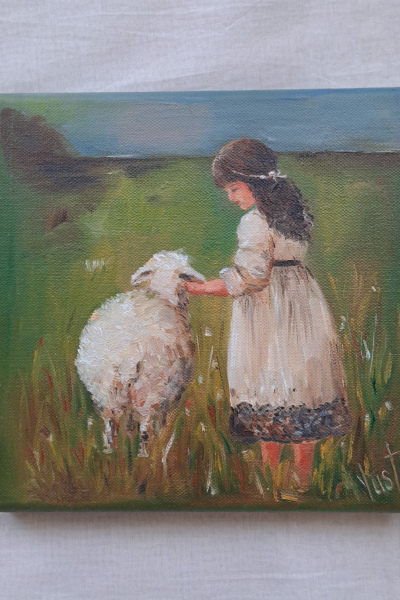 Mädchen mit Schaf